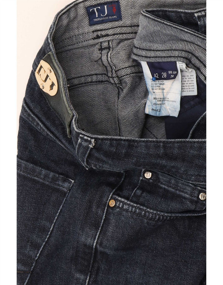 Trussardi Damen Slim Jeans W26 L28 Marineblaue Baumwolle