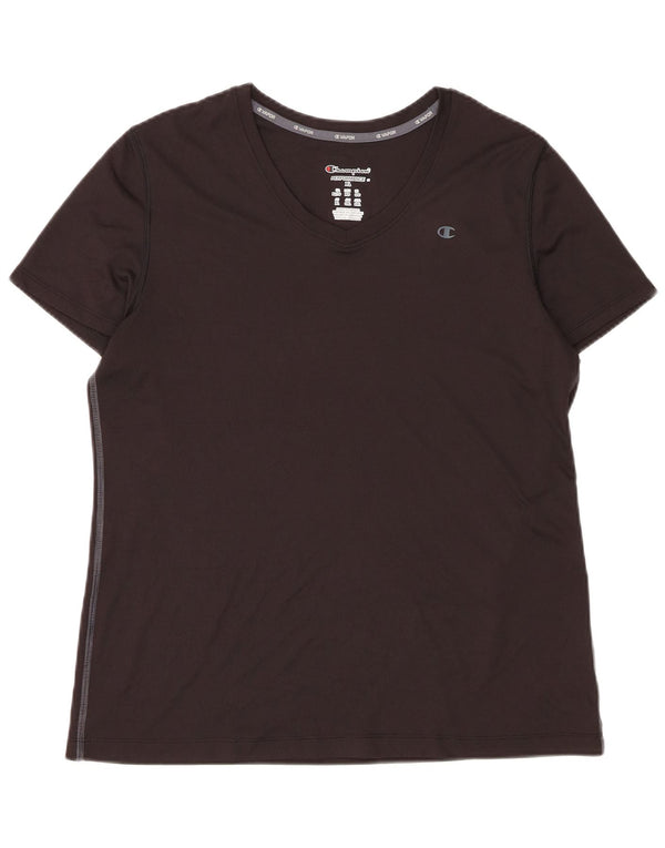 Champion Damen T-Shirt Top UK 18 XL Schwarz Polyester