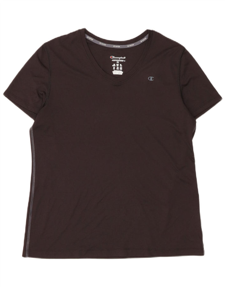 Champion Damen T-Shirt Top UK 18 XL Schwarz Polyester