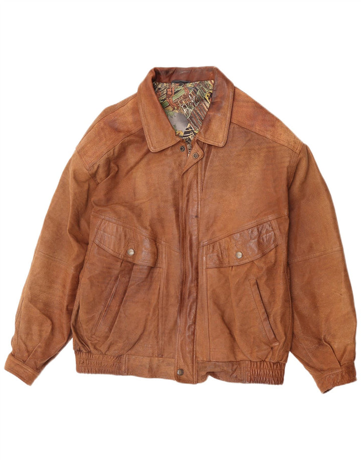 Vintage Herren Lederjacke UK 42 XL Braunes Leder
