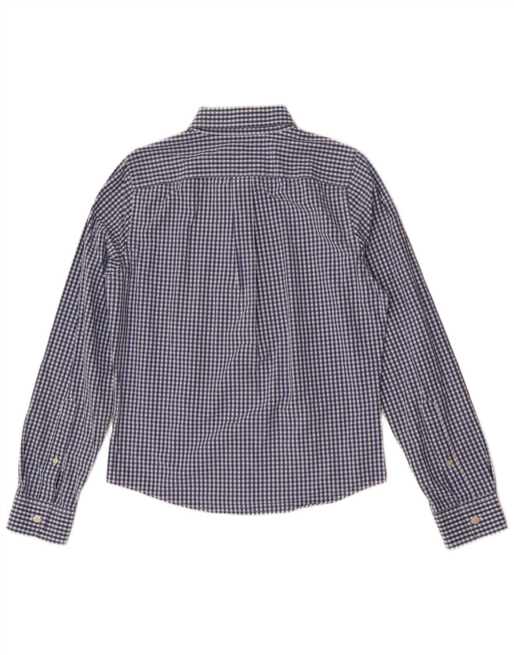 Abercrombie & Fitch Herren-Muskelhemd, klein, blauer Gingham-Karomuster