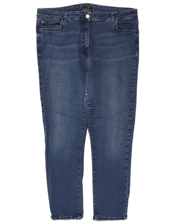 M&Co Damen Slim Jeans UK 18 XL W34 L27 Blaue Baumwolle