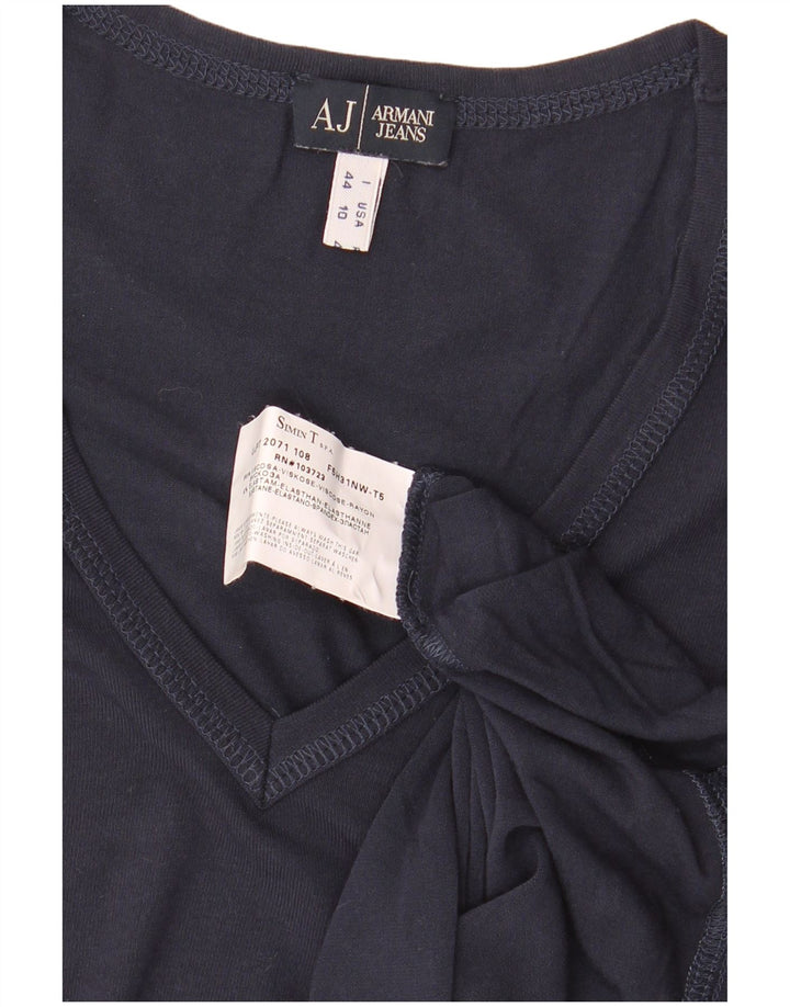 ARMANI JEANS Damen Crop T-Shirt Top IT 44 Medium Marineblau Viskose
