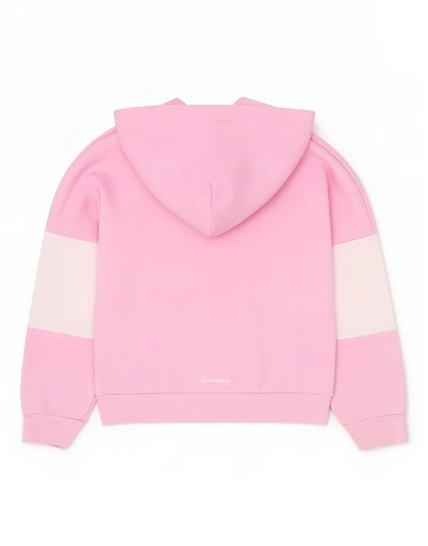 Adidas Mädchen Graphic Hoodie Pullover 6–7 Jahre Rosa Colourblock Baumwolle