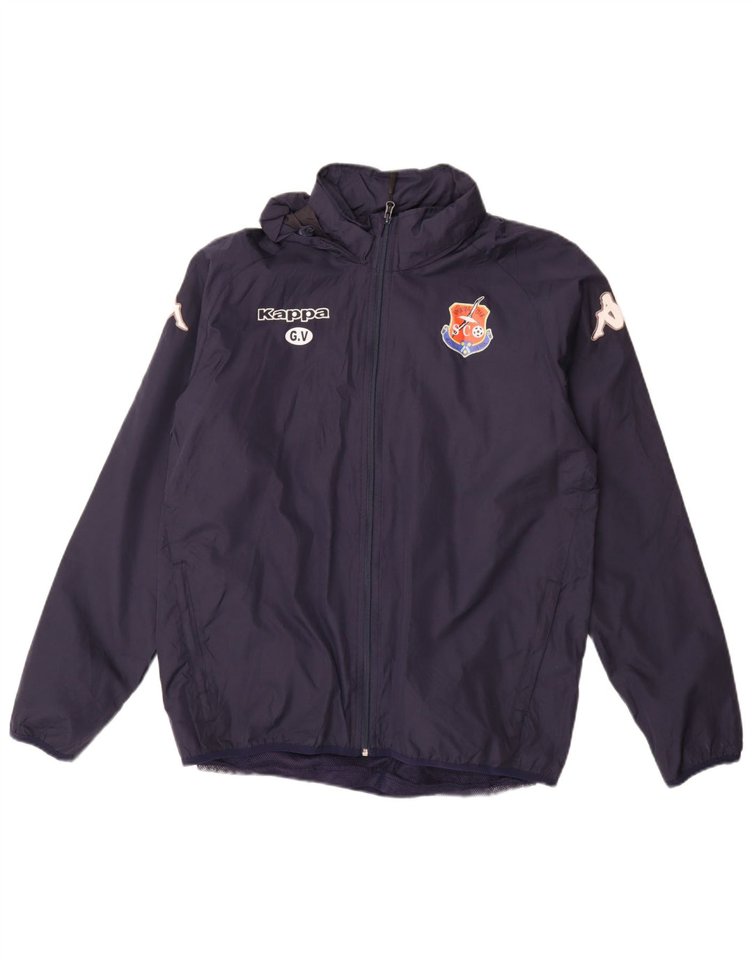 KAPPA Herren-Trainingsanzug mit grafischer Kapuze, mittleres Marineblau, Polyester