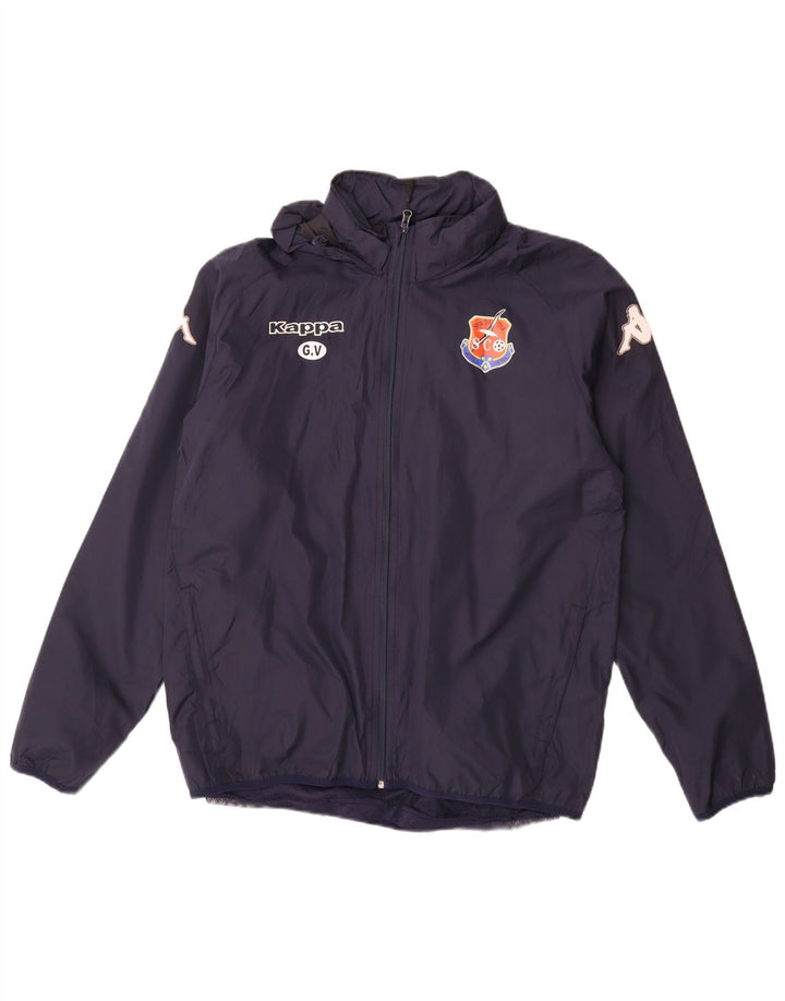 KAPPA Herren-Trainingsanzug mit grafischer Kapuze, mittleres Marineblau, Polyester