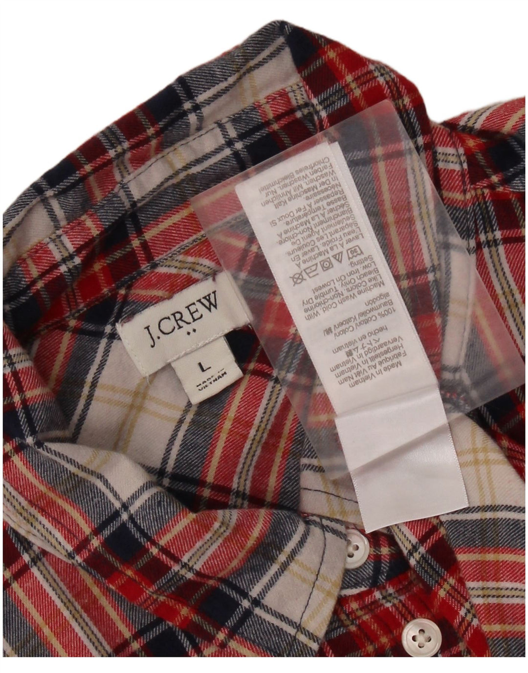 J. CREW Damen-Flanellhemd, UK 16, groß, rot kariert, Baumwolle