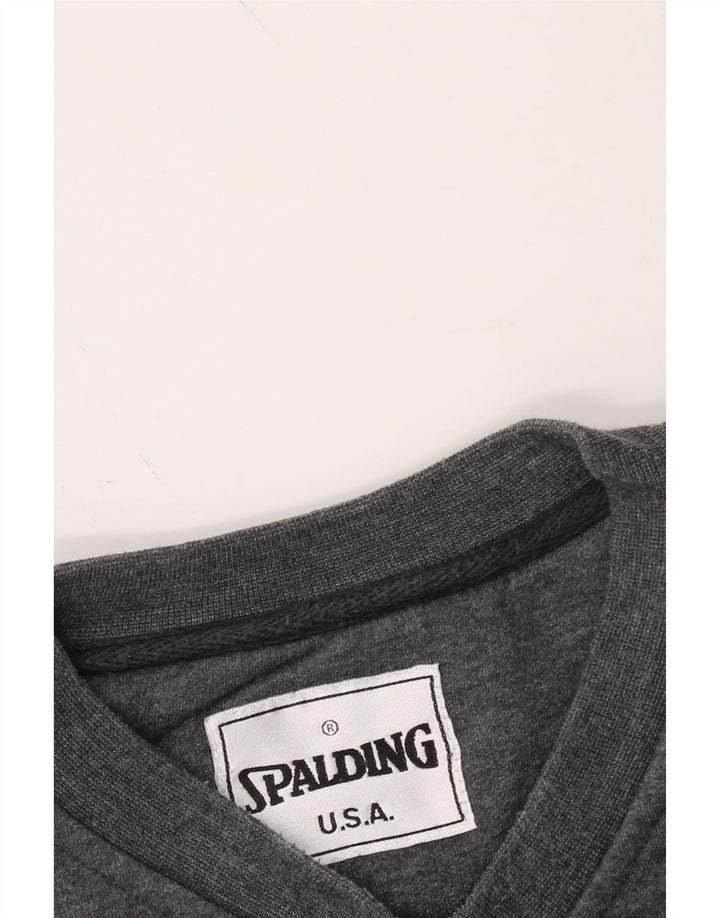 SPALDING Mens Sweatshirt Jumper XL Grey Cotton Vintage Spalding and Second-Hand Spalding from Messina Hembry 