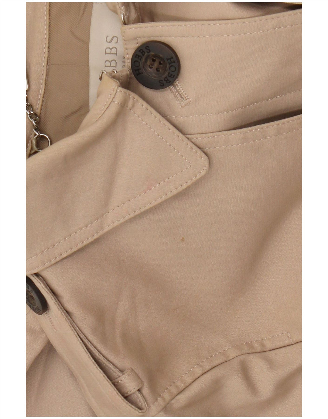 Hobbs Damen Trenchcoat UK 10 Small Beige Baumwolle