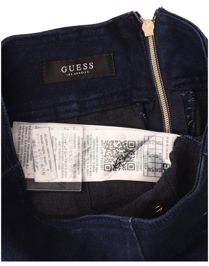 Guess Damen-Jeansrock mit hoher Taille, W28, mittelblau, Modal-Klassiker