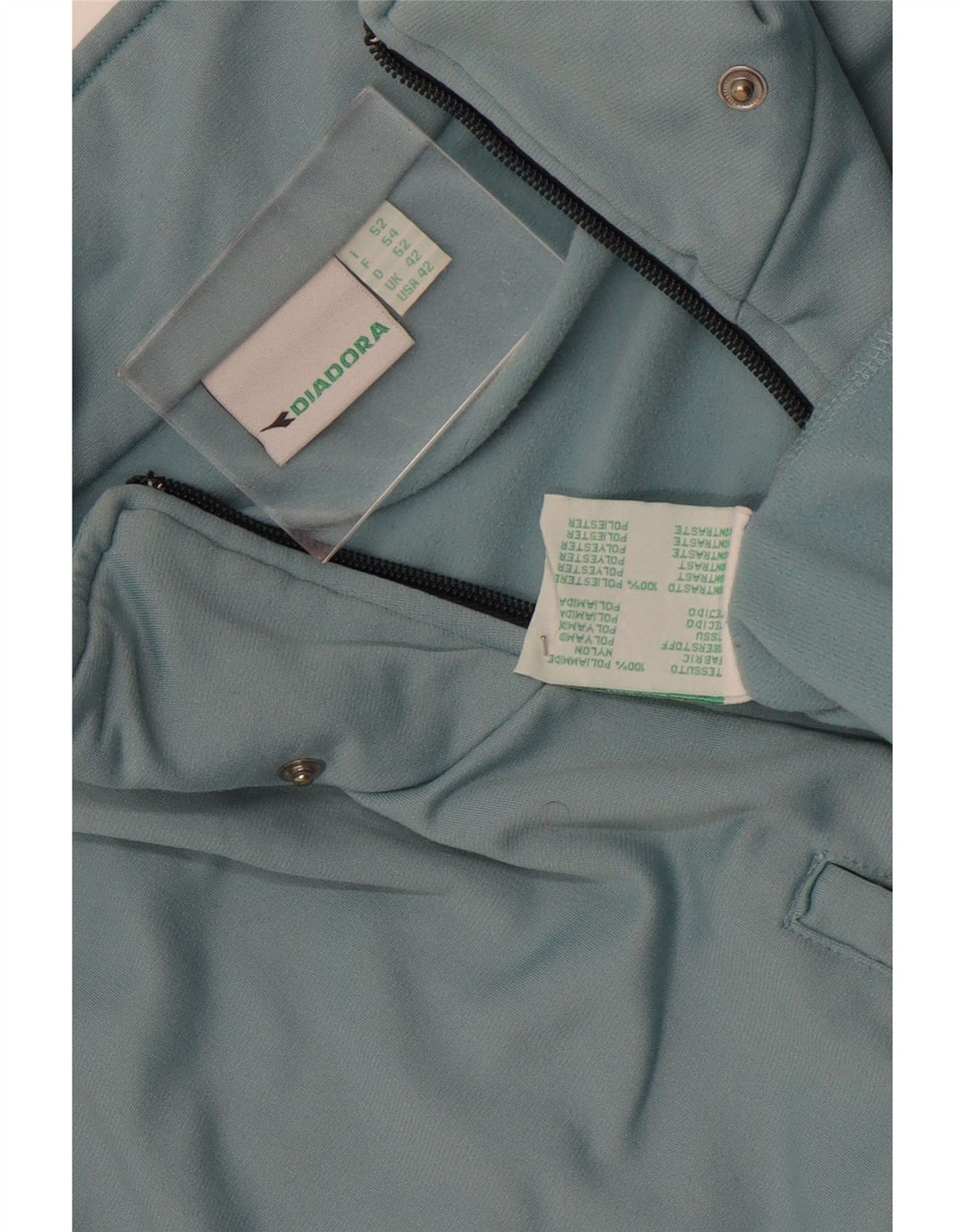 Diadora Herren-Trainingsanzug-Top-Jacke, großes blaues Polyamid