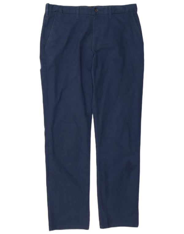 Marks & Spencer Herren-Chinohose mit normaler Passform, B34 L33, marineblaue Baumwolle