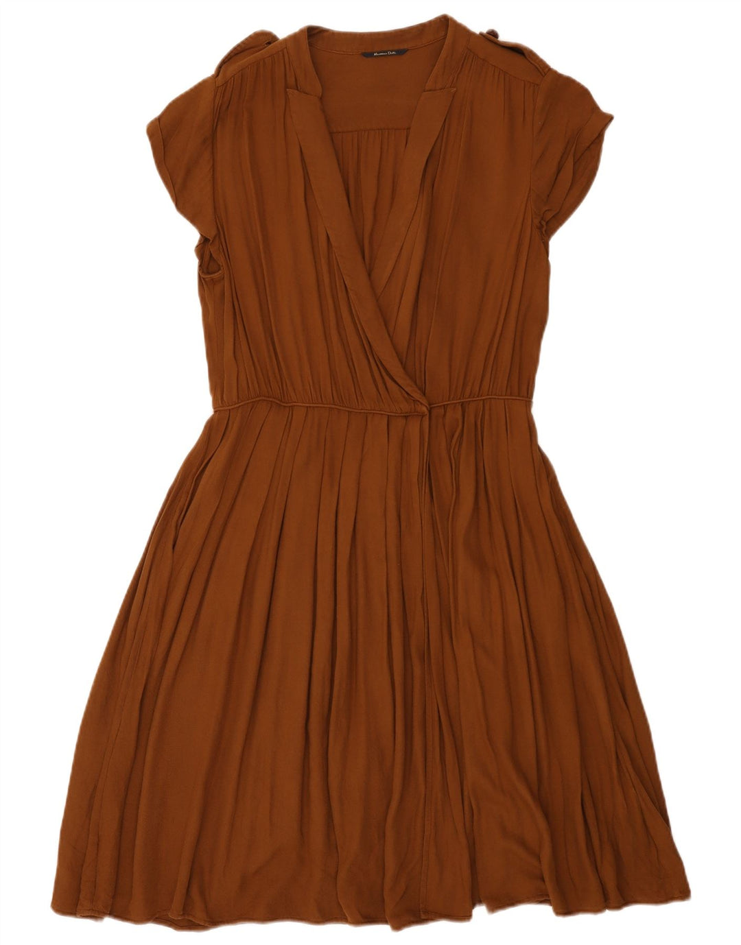 Massimo Dutti Damen Wickelkleid EU 42 Große braune Viskose