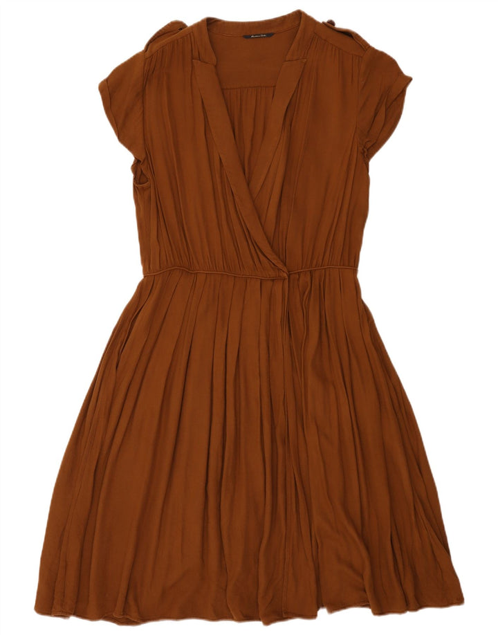 Massimo Dutti Damen Wickelkleid EU 42 Große braune Viskose