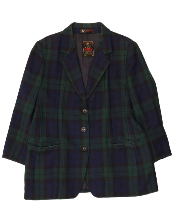 Steinbock Damen 3-Knopf-Blazerjacke UK 18 XL Marineblau kariert