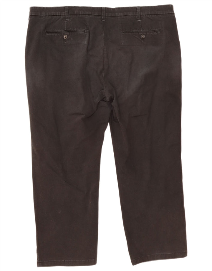 Marks & Spencer Herren-Hose in normaler Passform, kurz geschnitten, W44, L25, schwarze Baumwolle