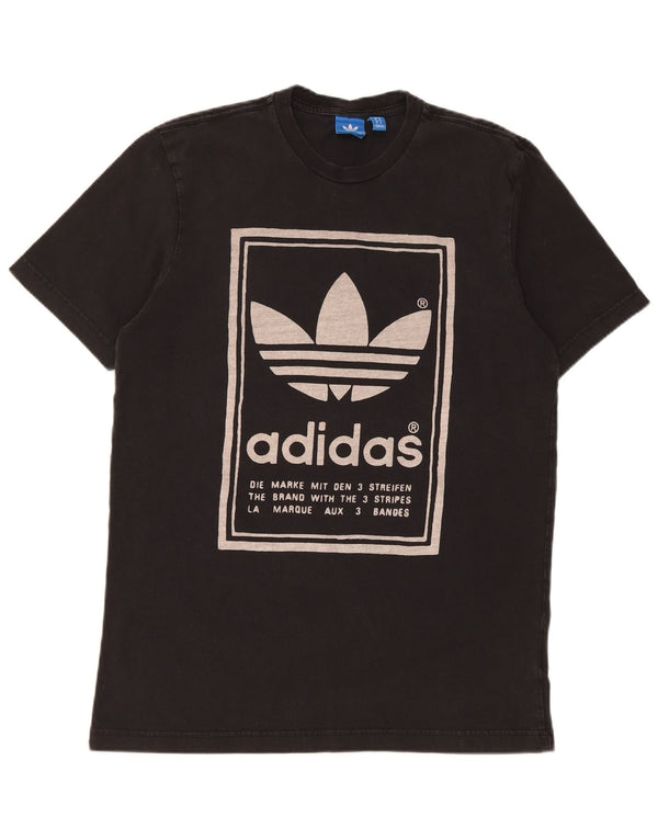 Adidas Herren Grafik T-Shirt Top Medium Schwarz Baumwolle