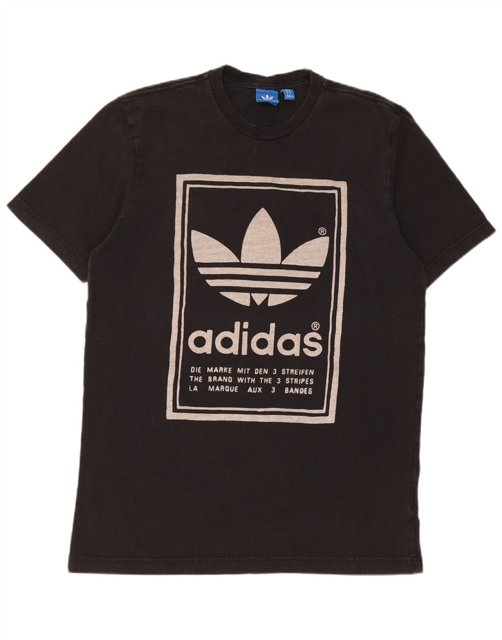 Adidas Herren Grafik T-Shirt Top Medium Schwarz Baumwolle