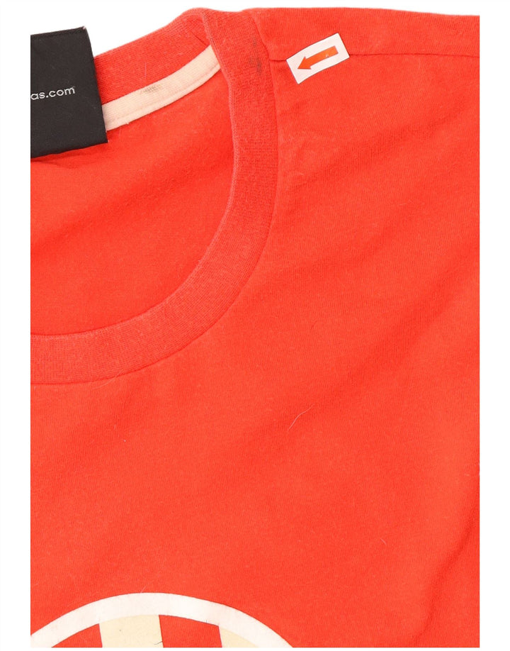 ADIDAS Herren Graphic Top Langarm Mittelrot Colourblock Baumwolle