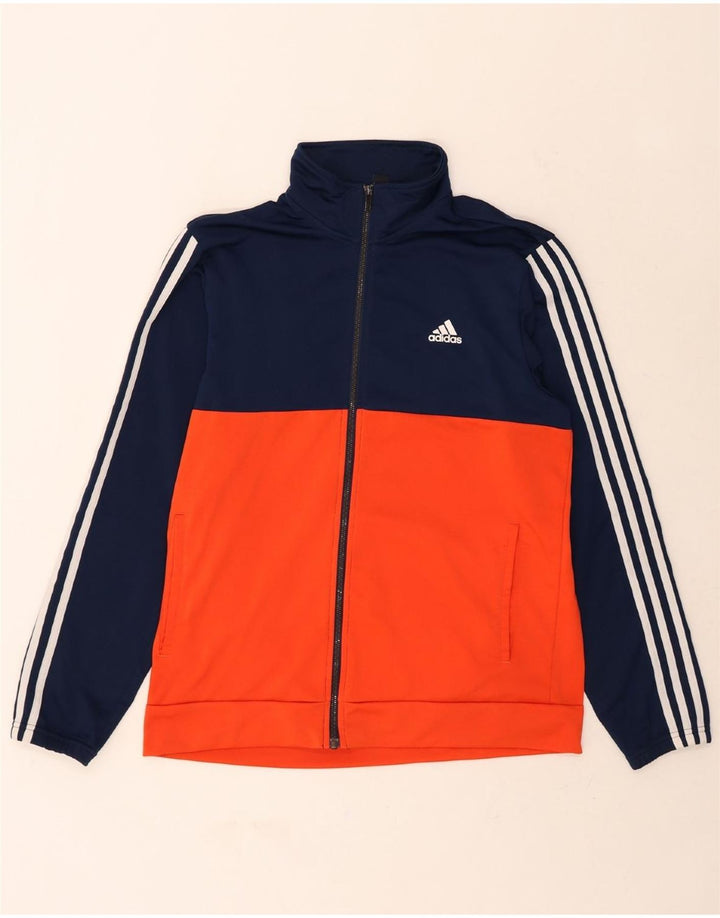 ADIDAS Mens Tracksuit Top Jacket Medium Navy Blue Colourblock Polyester Vintage Adidas and Second-Hand Adidas from Messina Hembry 