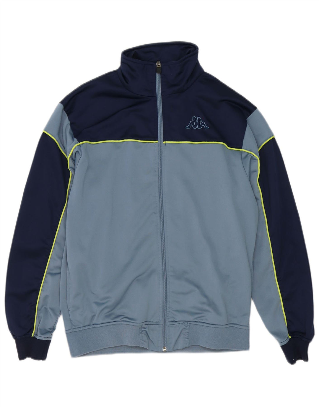 Kappa Herren-Trainingsanzug-Top-Jacke, kleines blaues Farbblock-Polyester