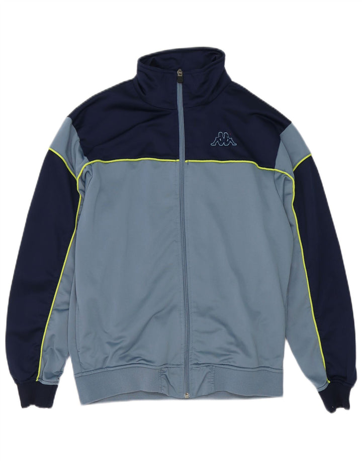Kappa Herren-Trainingsanzug-Top-Jacke, kleines blaues Farbblock-Polyester