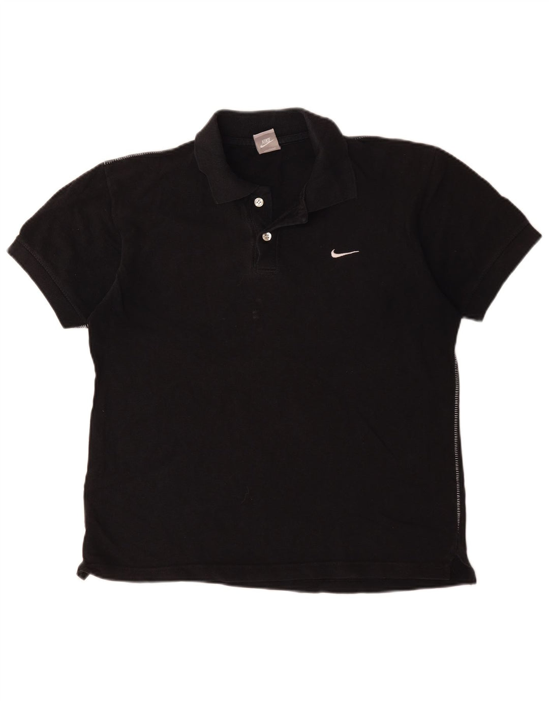 Nike Damen Poloshirt UK 10/12 Medium Schwarz Baumwolle