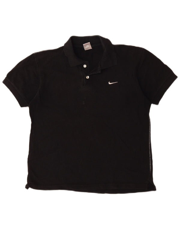 Nike Damen Poloshirt UK 10/12 Medium Schwarz Baumwolle