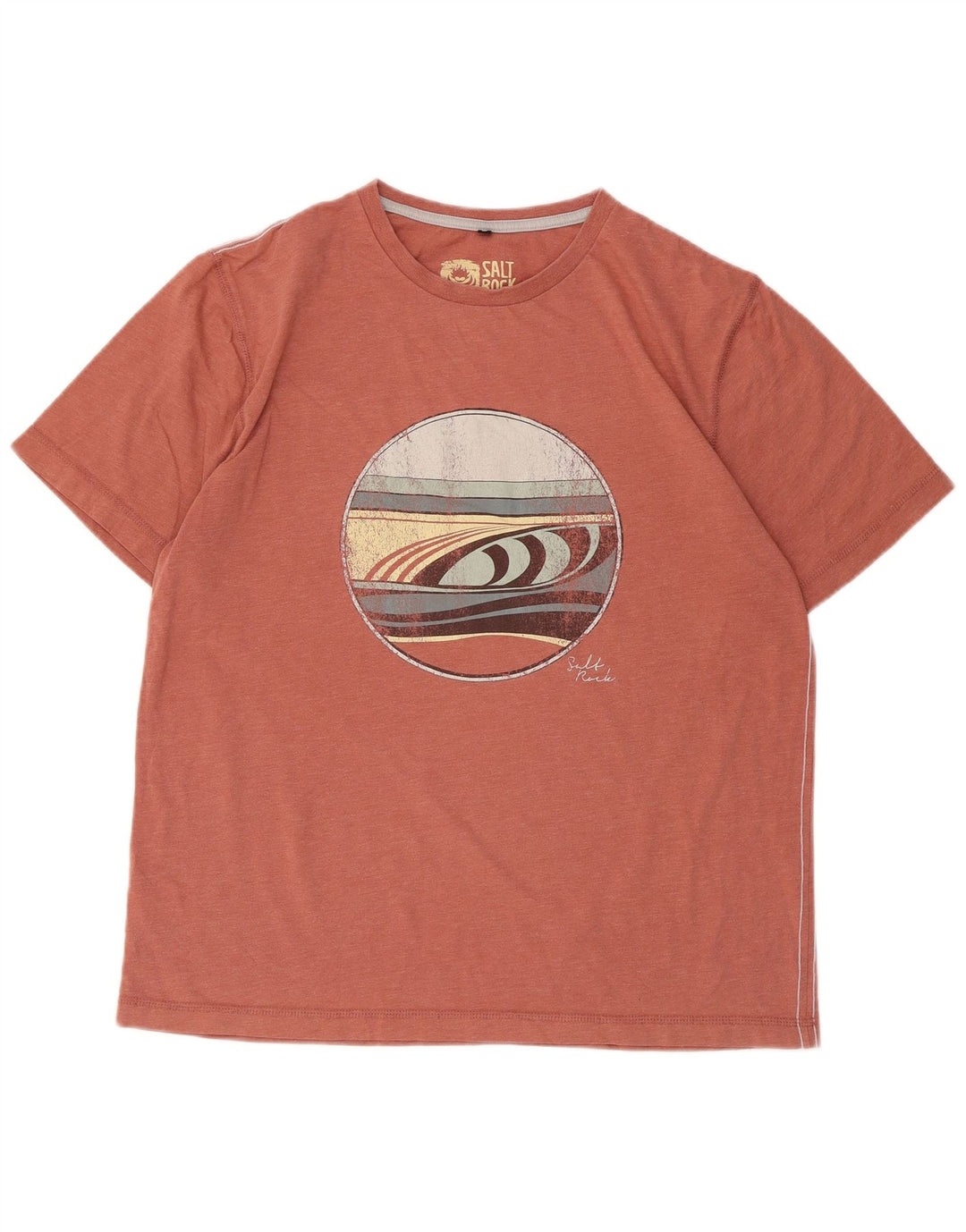 Saltrock Herren Classic Fit Grafik-T-Shirt-Oberteil Mittelorange