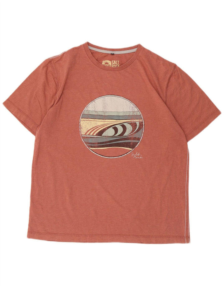 Saltrock Herren Classic Fit Grafik-T-Shirt-Oberteil Mittelorange