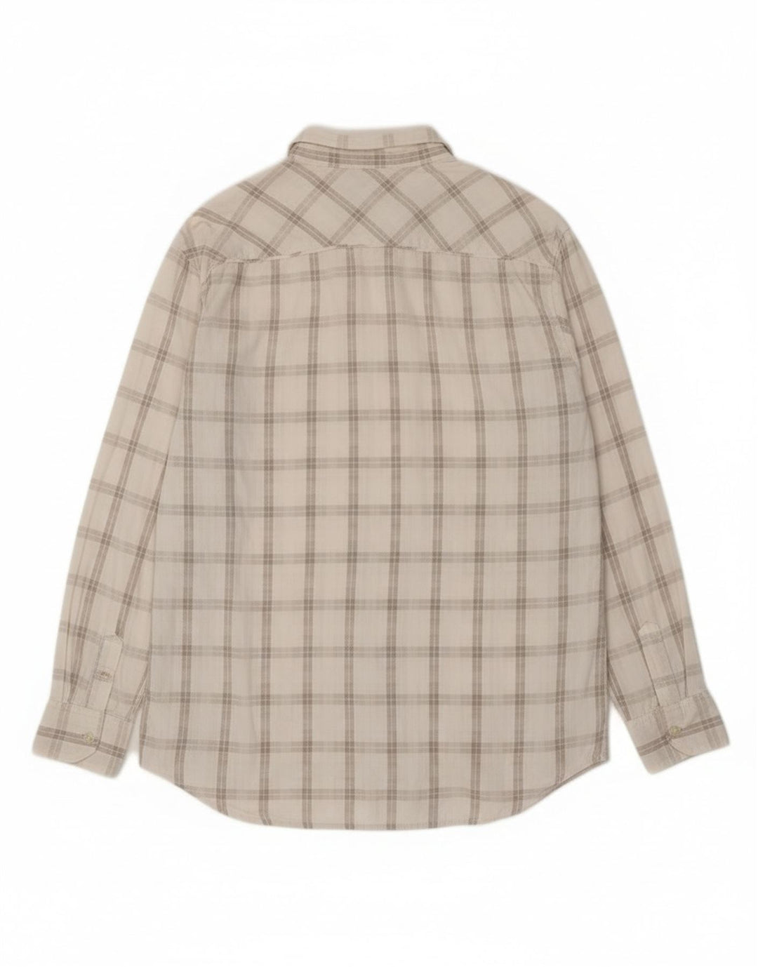 Wrangler Herren-Hemd, klassisch, schmal geschnitten, XL, cremefarben, kariert, Baumwolle