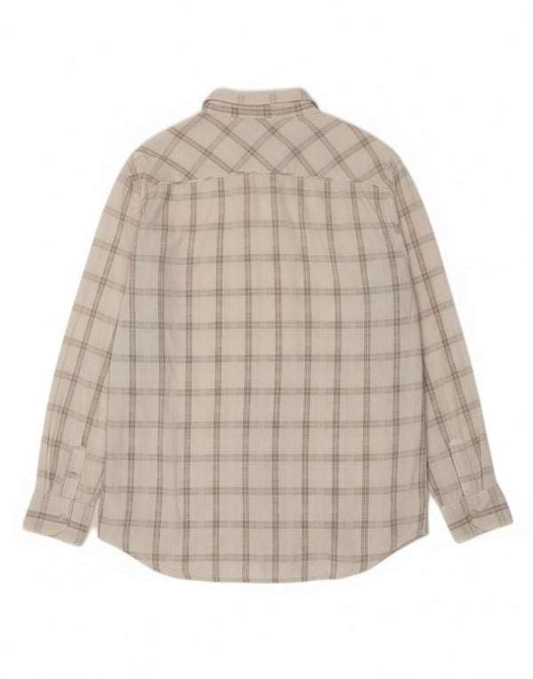 Wrangler Herren-Hemd, klassisch, schmal geschnitten, XL, cremefarben, kariert, Baumwolle