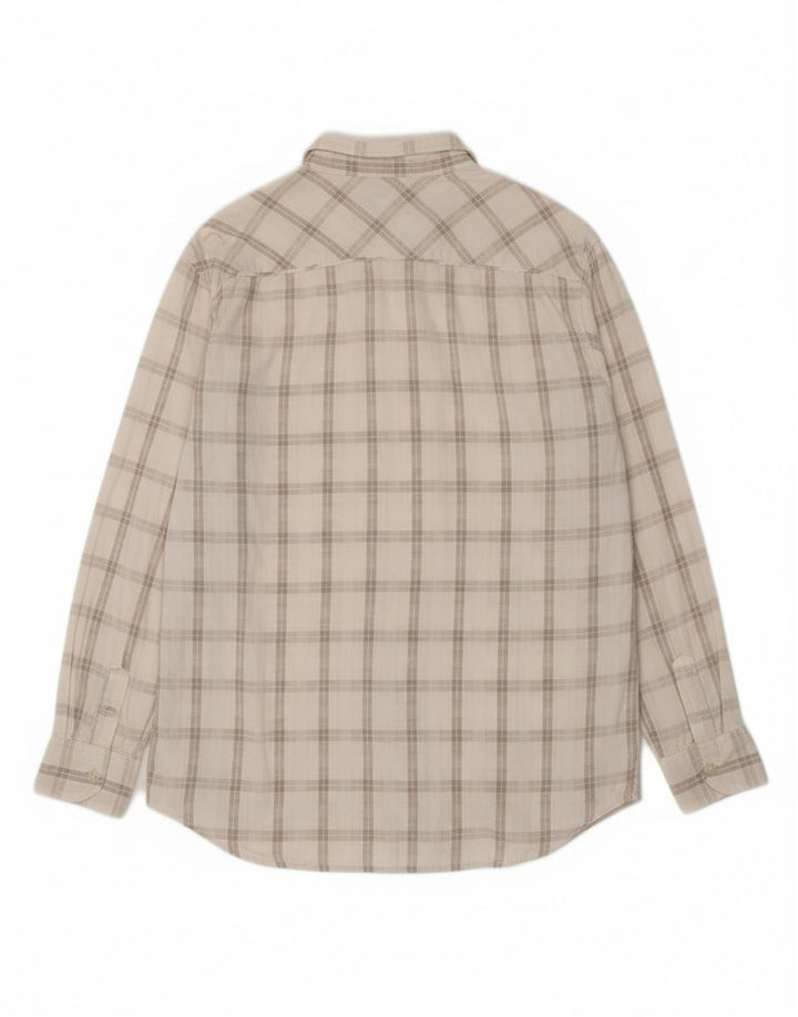 Wrangler Herren-Hemd, klassisch, schmal geschnitten, XL, cremefarben, kariert, Baumwolle