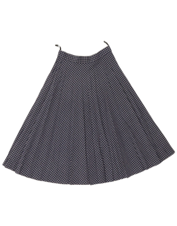 Vintage Damen A-Linienrock W25 XS Marineblau kariert