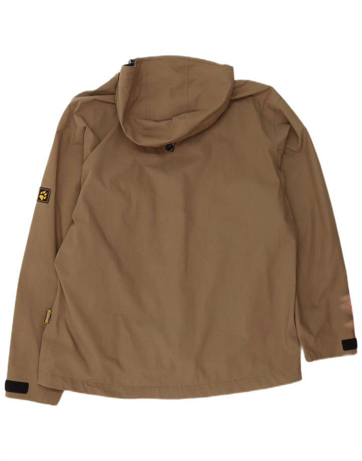 Jack Wolfskin Herren-Regenjacke mit Kapuze, UK 40, Größe L, Beige, Polyester