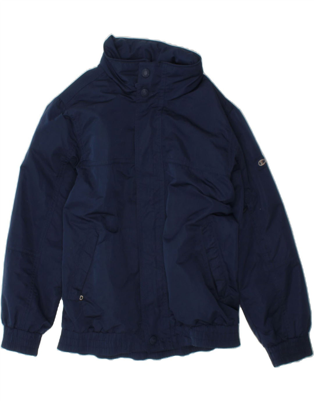 CHAMPION Boys Hooded Windbreaker Jacket 7-8 Years Small  Navy Blue Vintage Champion and Second-Hand Champion from Messina Hembry 