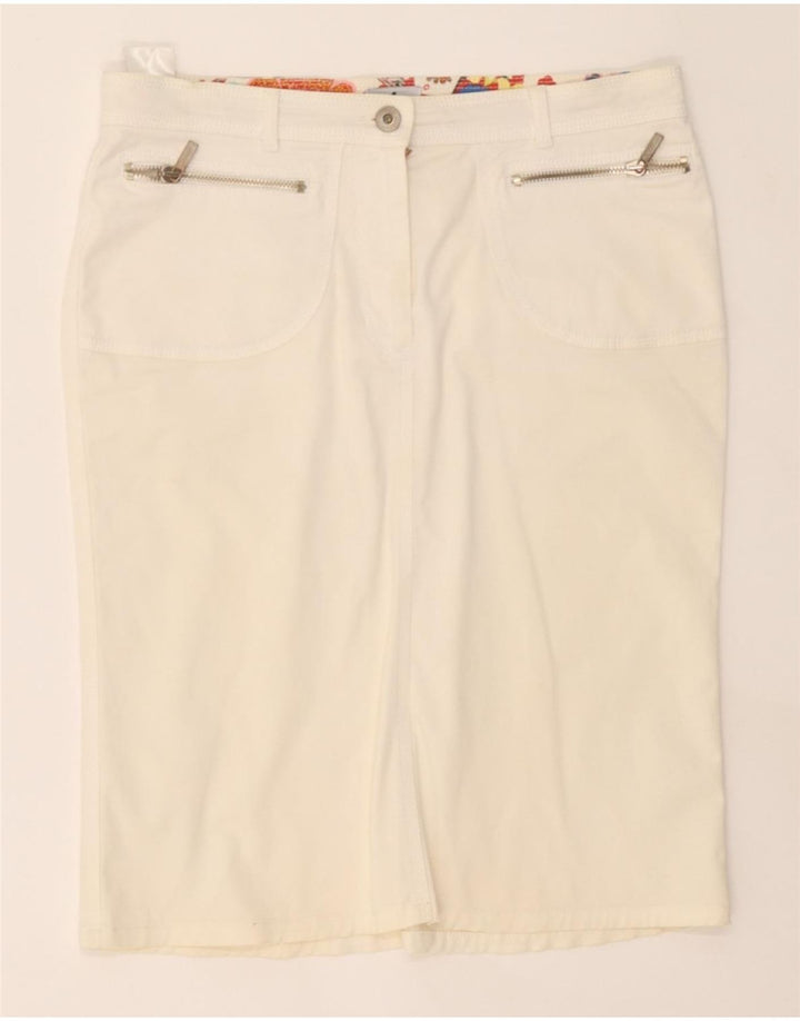 BYBLOS Womens Straight Skirt W30 Medium White Vintage Byblos and Second-Hand Byblos from Messina Hembry 