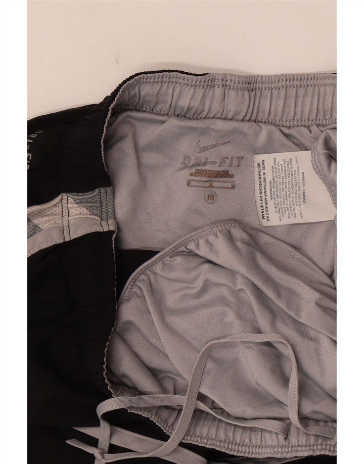 Nike Damen-Sportshorts, mittelgroß, W28, L12, schwarzes Colourblock-Polyester