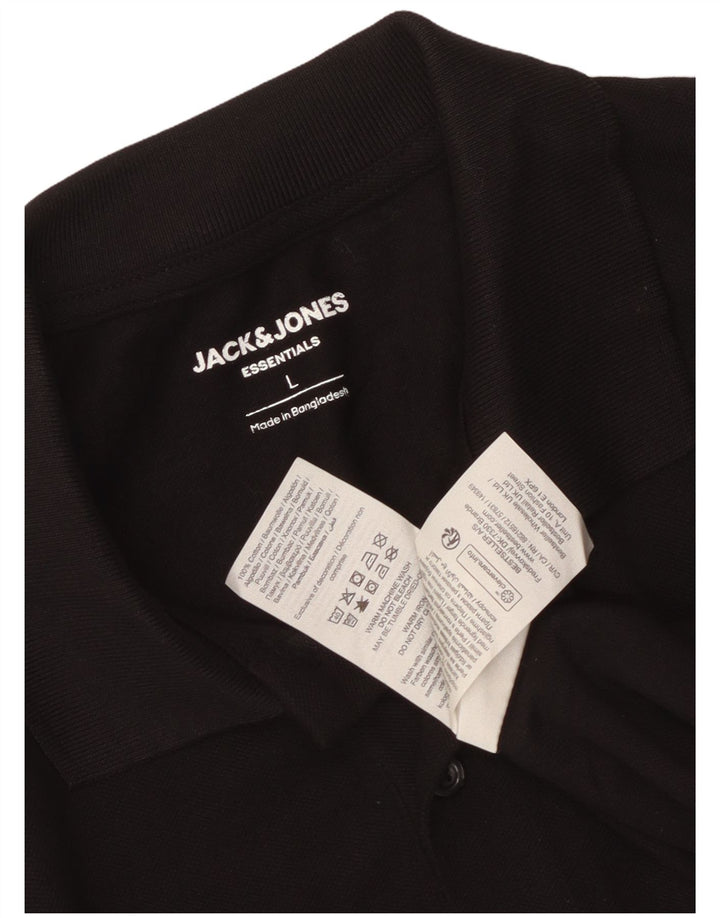 Jack & Jones Herren-Poloshirt, groß, schwarze Baumwolle