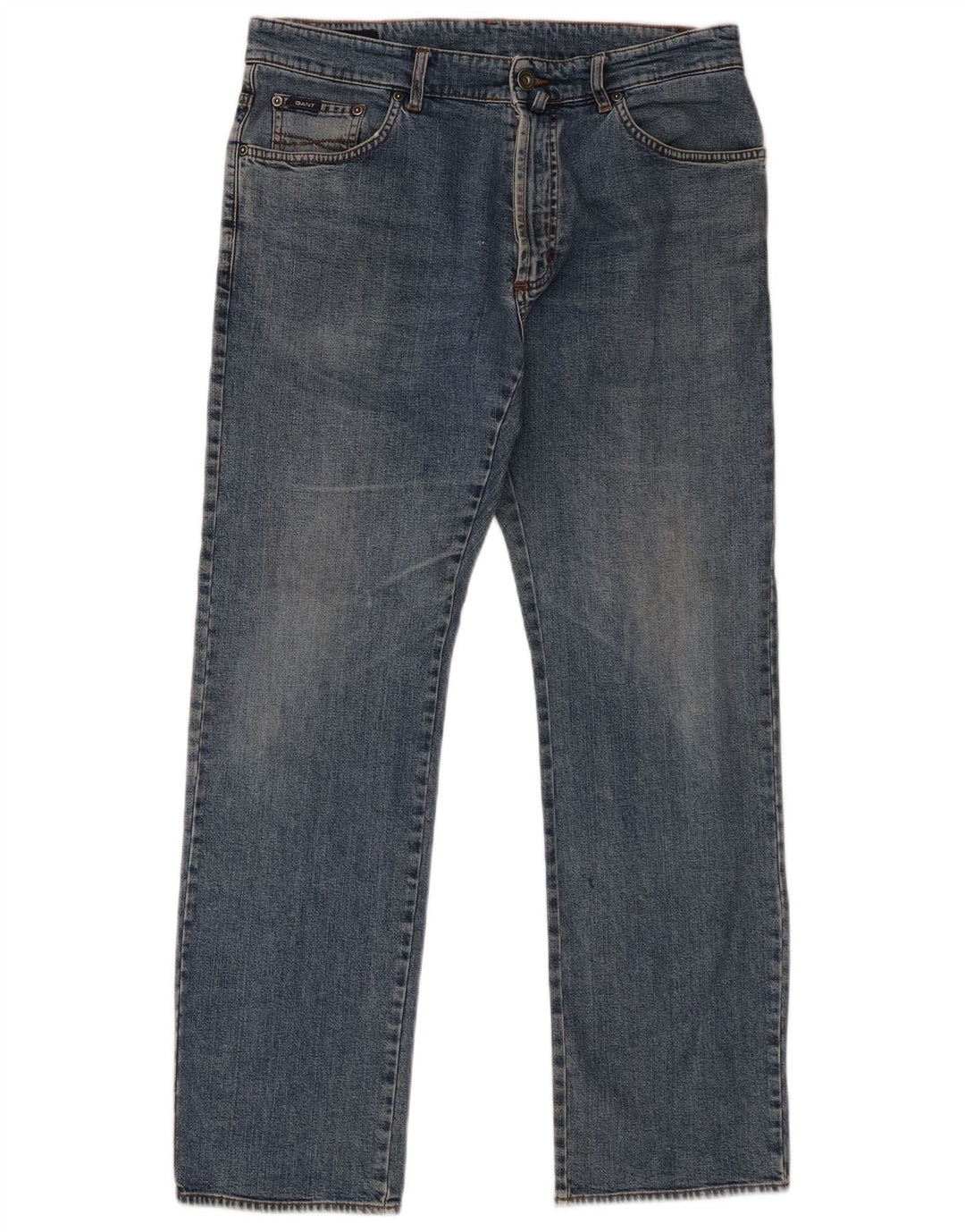 Gant Herren Straight Jeans W34 L32 Blaue Baumwolle