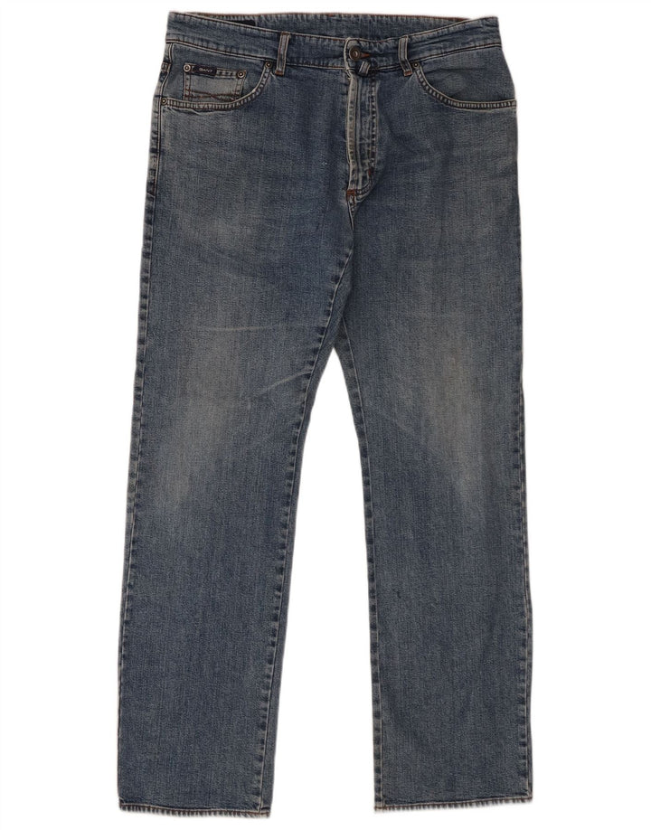 Gant Herren Straight Jeans W34 L32 Blaue Baumwolle