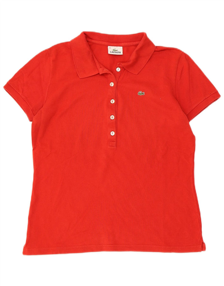 Lacoste Damen-Poloshirt, Größe 44, große rote Baumwolle