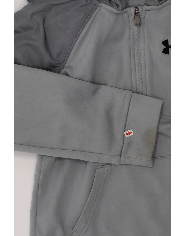 Under Armour Jungen-Kapuzenpullover, 6–7 Jahre, graues Colourblock-Polyester
