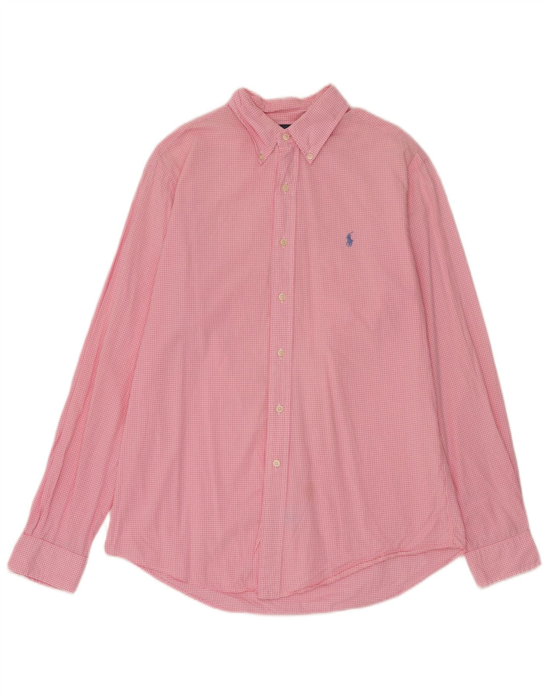 Ralph Lauren Herren-Hemd mit individueller Passform, mittelrosa, Gingham-Baumwolle