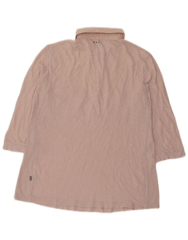 Napapijri Damen-Poloshirt mit 3/4-Ärmeln, UK 14, Mittelrosa