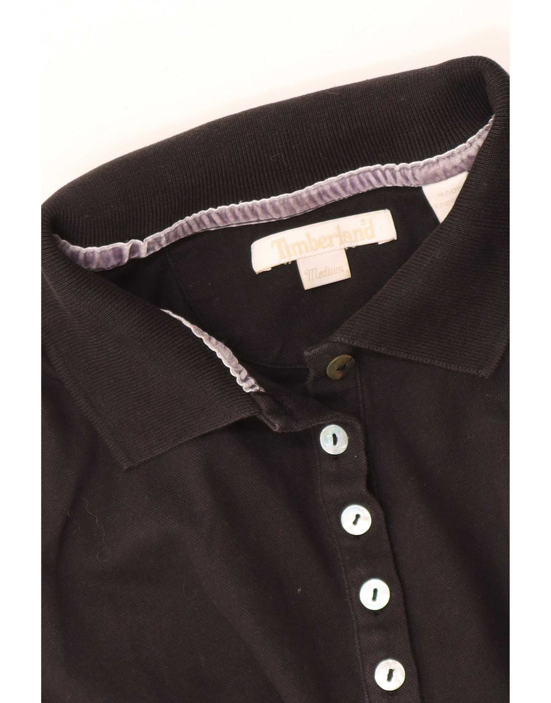 Timberland Damen Poloshirt UK 12 Medium Schwarz