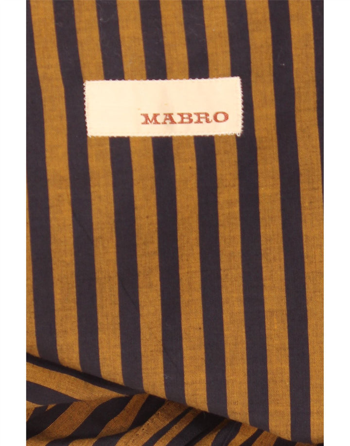 Mabro Herren-Blazer mit 2 Knöpfen, UK 38, mittelbraun, Nadelstreifen-Baumwolle