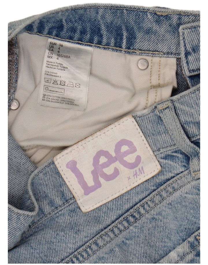 Lee Damen Distressed Straight Jeans EU 36 Small W30 L30 Blaue Baumwolle