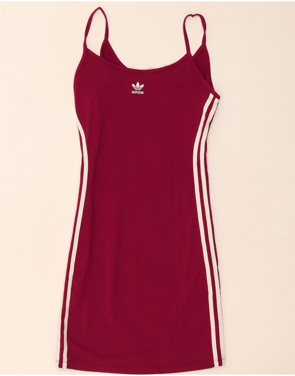 ADIDAS Damen Tenniskleid UK 8 Small Burgund Baumwolle