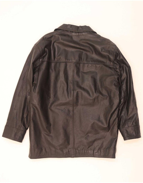 Shelter Bay Mens Leather Jacket UK 42 XL Black